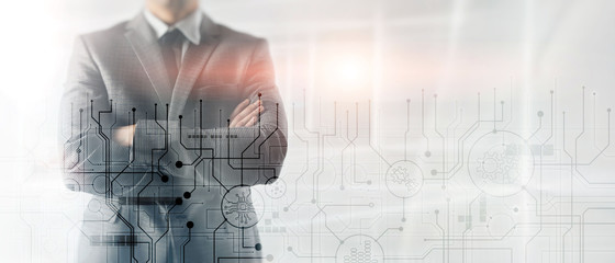 Business abstract background automation technology concept