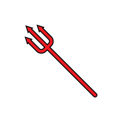 Cartoon Isolated Devil Fork Illustration