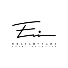 EI initials signature logo. Handwriting logo vector templates. Logo for business, beauty, fashion, signature