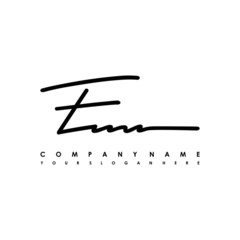 EM initials signature logo. Handwriting logo vector templates. Logo for business, beauty, fashion, signature