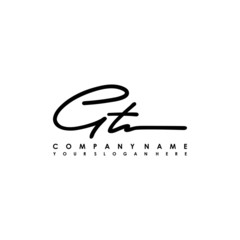 GT initials signature logo. Handwriting logo vector templates. Logo for business, beauty, fashion, signature