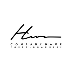 HU initials signature logo. Handwriting logo vector templates. Logo for business, beauty, fashion, signature