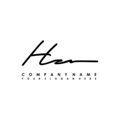 HZ initials signature logo. Handwriting logo vector templates. Logo for business, beauty, fashion, signature