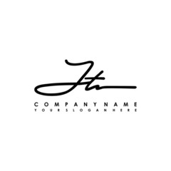 JT initials signature logo. Handwriting logo vector templates. Logo for business, beauty, fashion, signature