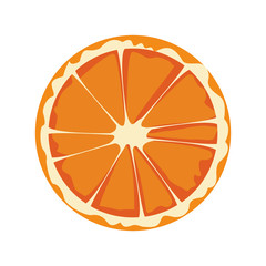 orange slice fruit icon, flat design