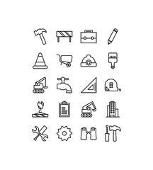 Isolated construction icon set line vector design