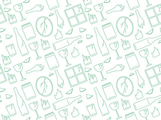 Glass Waste Drawing Outline Seamless Pattern Wallpaper-01