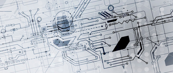 Abstract circuit board futuristic technology processing background