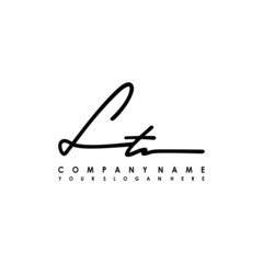 LT initials signature logo. Handwriting logo vector templates. Logo for business, beauty, fashion, signature