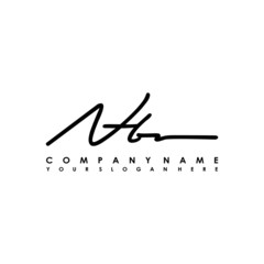 NB initials signature logo. Handwriting logo vector templates. Logo for business, beauty, fashion, signature