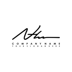 NH initials signature logo. Handwriting logo vector templates. Logo for business, beauty, fashion, signature