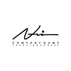 NI initials signature logo. Handwriting logo vector templates. Logo for business, beauty, fashion, signature