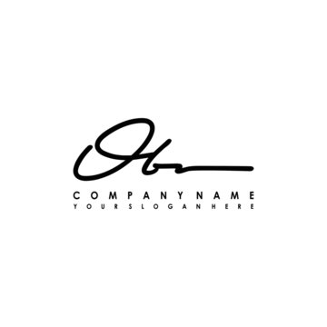 OB initials signature logo. Handwriting logo vector templates. Logo for business, beauty, fashion, signature