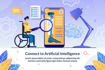 Controlled by AI Robotic Prosthesis Vector Banner