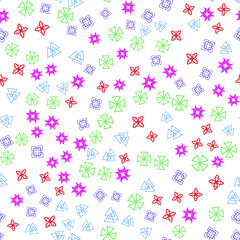 Colorful pattern with different shapes objects. Texture background for textile, print, paper, fabric background, wallpaper