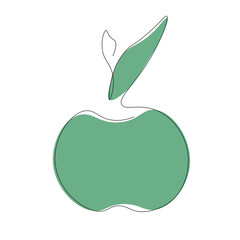 Apple icon cartoon, vector illustration
