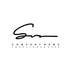 SV initials signature logo. Handwriting logo vector templates. Logo for business, beauty, fashion, signature