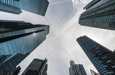 Fototapeta na wymiar Skyscrapers in Singapore Business District