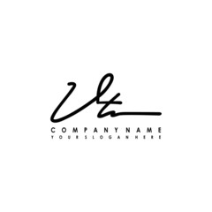 VT initials signature logo. Handwriting logo vector templates. Logo for business, beauty, fashion, signature