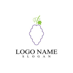 Grapes logo template vector icon illustration