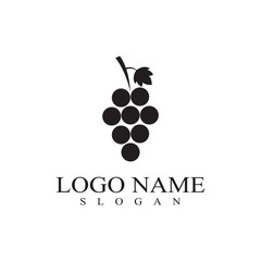 Grapes logo template vector icon illustration