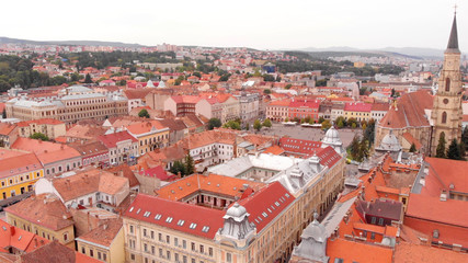 Fototapeta na wymiar Drone Image over Cluj Napoca City transylvania, Romania
