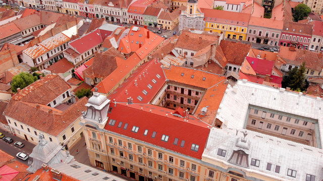 Drone Image over Cluj Napoca City transylvania, Romania