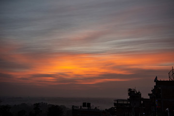 Sunrise, sunset over the city