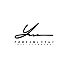 YN initials signature logo. Handwriting logo vector templates. Logo for business, beauty, fashion, signature - obrazy, fototapety, plakaty
