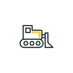 Isolated construction wheel loader icon fill vector design
