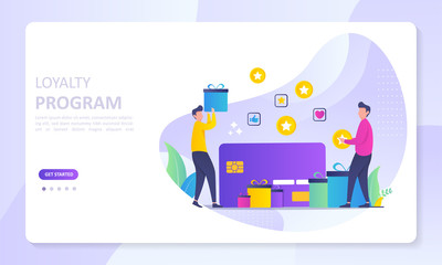 Earn Point concept, Loyalty program and get rewards, Suitable for web landing page, ui, mobile app, banner template. Vector Illustration. 