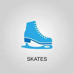 Skates icon. Skates symbol. Flat design. Stock - Vector illustration.