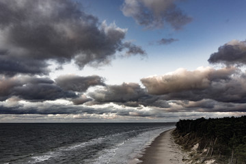 Sunset time on Baltic sea.