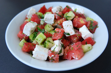 Tomato and Feta Cottage Cheese Salad. Greek salad