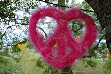 Hippe and love symbol, heart boho-chic, ethnic amulet, symbol.