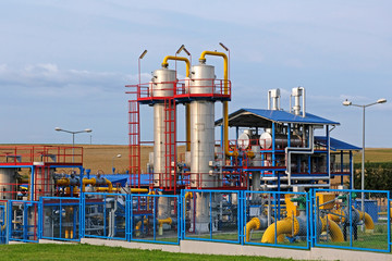 The substation on the gas pipe