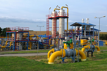 The substation on the gas pipe