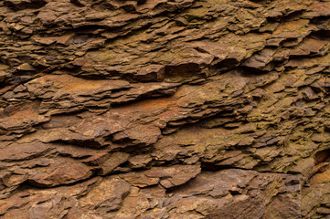 Rock formation green from moisture