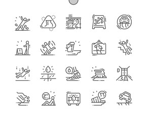 Wet floor Well-crafted Pixel Perfect Vector Thin Line Icons 30 2x Grid for Web Graphics and Apps. Simple Minimal Pictogram