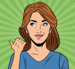 young girl pop art style character