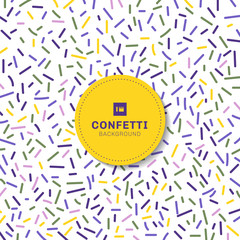 Carnival festive colorful confetti on white background and texture.