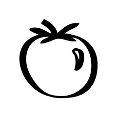 Simple vector illustration of a black and white apple