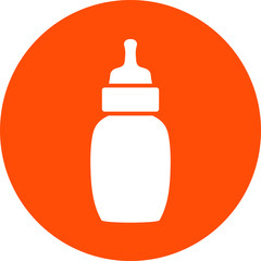 feeding bottle icon, milk bottle round icon