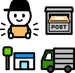 配送方法のアイコンセット