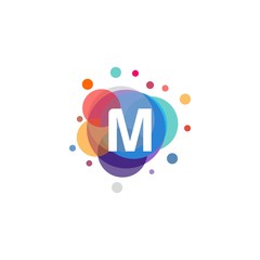 abstract initial letter M logo design template