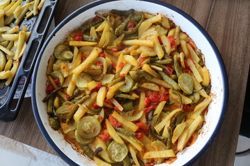 pepper tomato potato with vegetables food