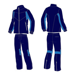 Suit sports, jacket and pants. Vector illustration.