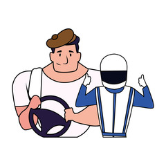 Isolated drivers persons vector design