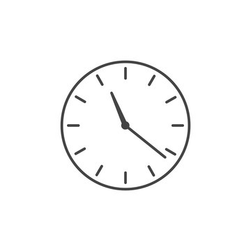 Linear simple Wall clock icon, Stock Vector illustration isolated on white background.