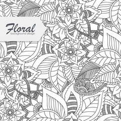 Floral patterns black and white